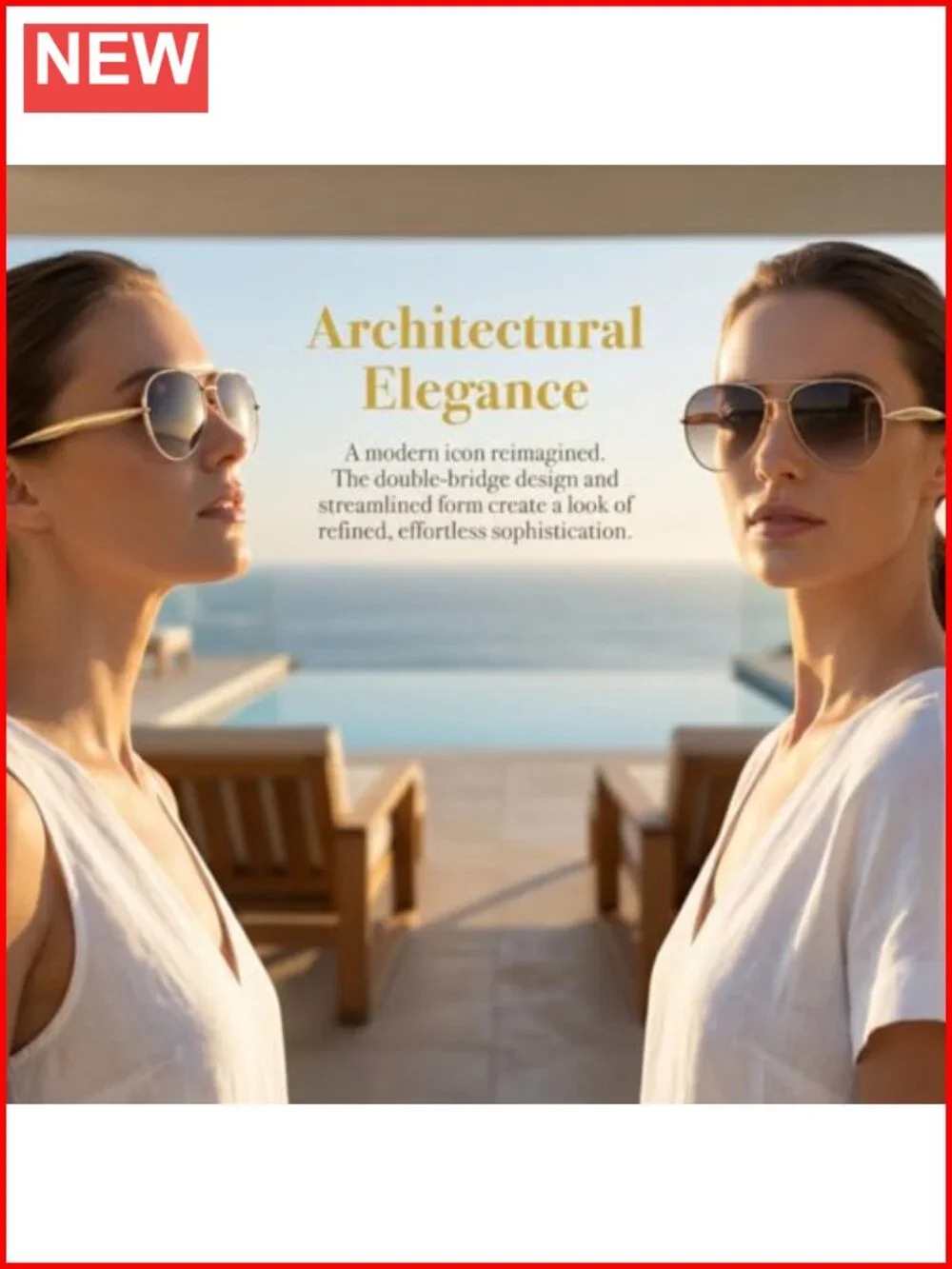 Oversized Pilot Sunglasses, Frog Eye Metal Frame UV400 Shades